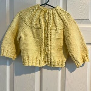 Yellow Knitted Baby Cardigan